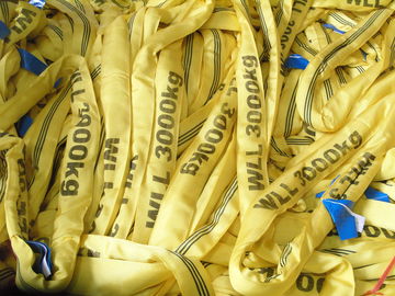 kopen Gele 3T-de Kraanverdeelstroppen van de Polyester Opheffende Slinger voor Lading/Kraan online manufacture