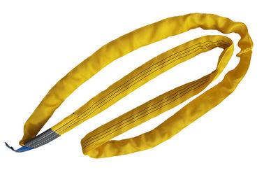 kopen 100% polyester Spanset om Certificatie van de de Vorm Gele Kleur ISO van Slingers de Dubbele Ogen Vlakke online manufacture