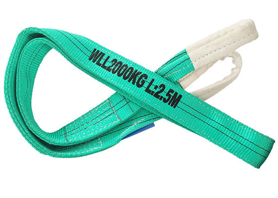 kopen 2T Polyester Flat Webbing Sling Groen Kleur Voor Spoorwegbouw online manufacture
