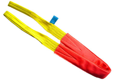 kopen Slingers van de polyester de Duplexsingelband, de Gele Slinger van het 3 Ton Vlakke Oog voor Kraan online manufacture
