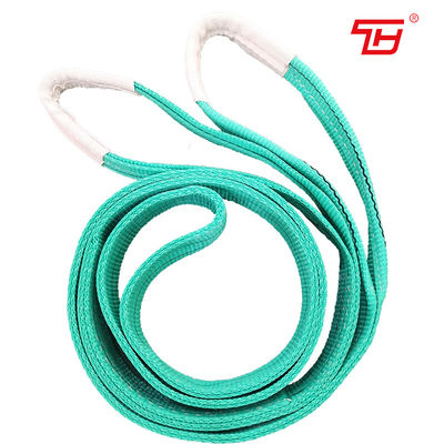 kopen 60 mm Breedte 2T Groen Kleur 100% Polyester Webbing Sling Met Flat of Becket Ogen online manufacture